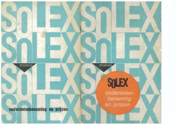 Solex onderdelen prijslijst april 1966 - Van der Heem & Bloemsma