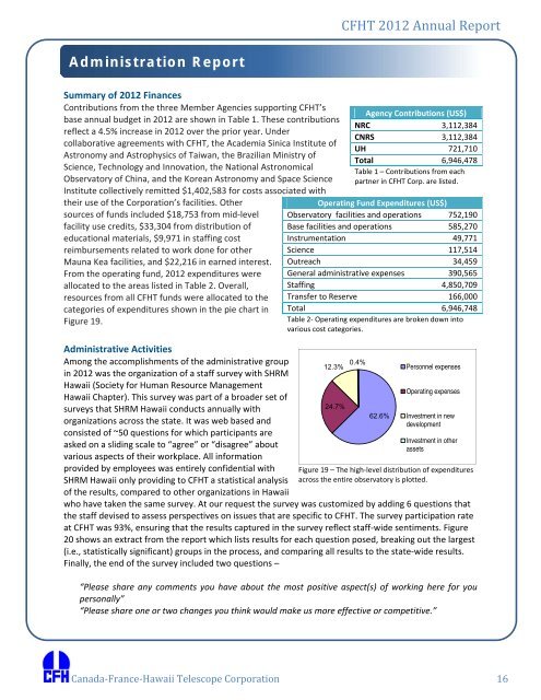 2012 CFHT Annual Report - Canada France Hawaii Telescope ...