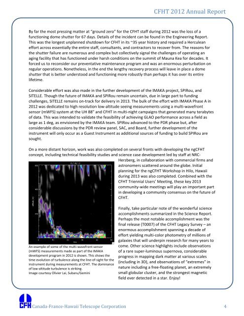 2012 CFHT Annual Report - Canada France Hawaii Telescope ...