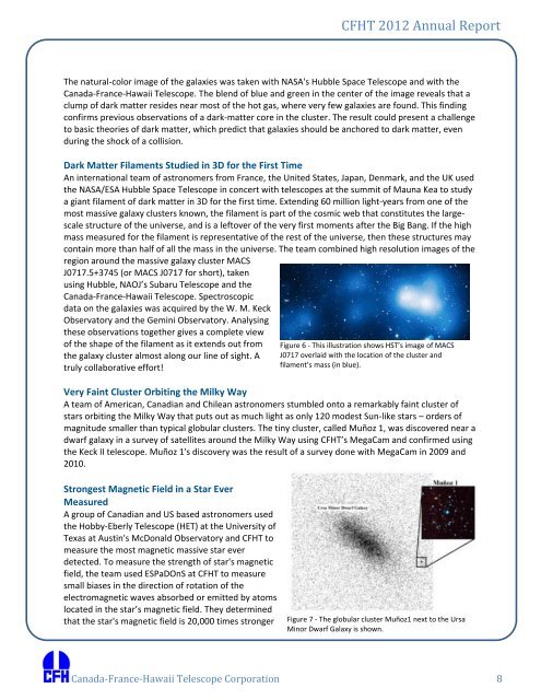 2012 CFHT Annual Report - Canada France Hawaii Telescope ...