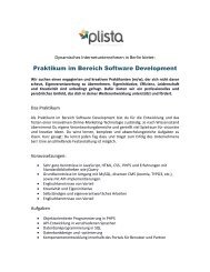 Praktikum im Bereich Software Development - plista