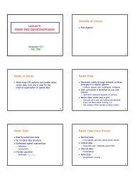 Lecture 9: Raster Data Operations/Analysis Contents of Lecture ...