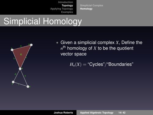 Introduction to Applied Algebraic Topology: Persistent Homology