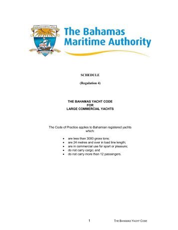 1 SCHEDULE (Regulation 4) - The Bahamas Maritime Authority
