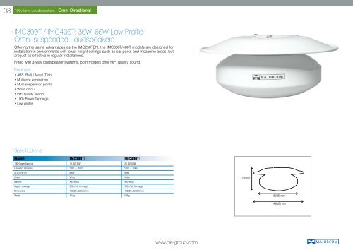 Professional 100v Line Loudspeaker Solutions - CIE-Group