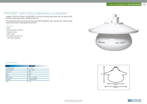 Professional 100v Line Loudspeaker Solutions - CIE-Group