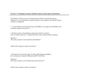 Exercise 1: Navigating in sequence databases and accessing ...