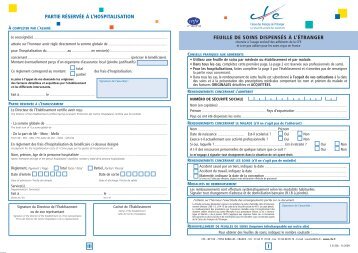 FEUILLE DE SOINS DISPENSÃS Ã L'ÃTRANGER III I PARTIE ...