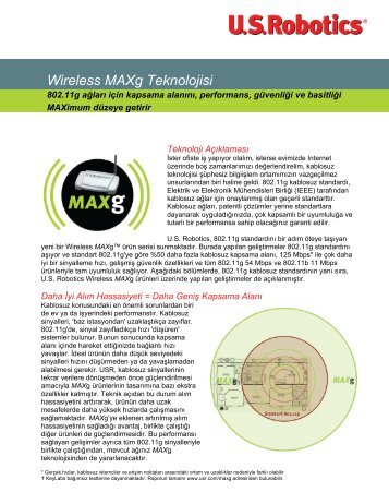 Wireless MAXg Teknolojisi - U.S. Robotics