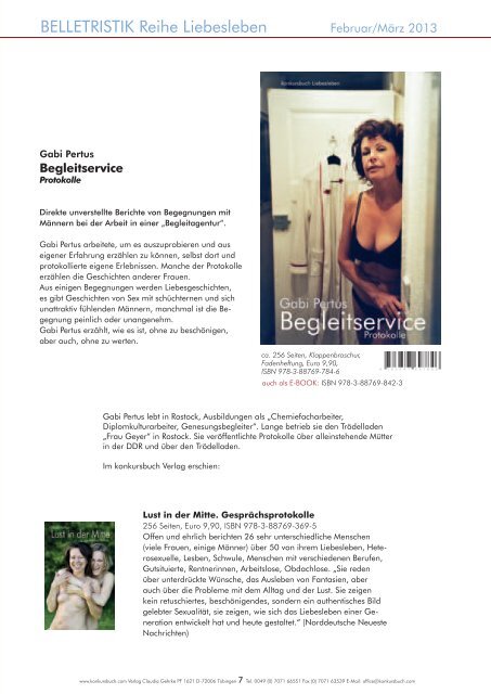 Frühjahr 2013 - konkursbuch Verlag Claudia Gehrke