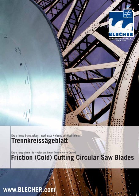Friction (Cold) Cutting Circular Saw Blades Trennkreissägeblatt