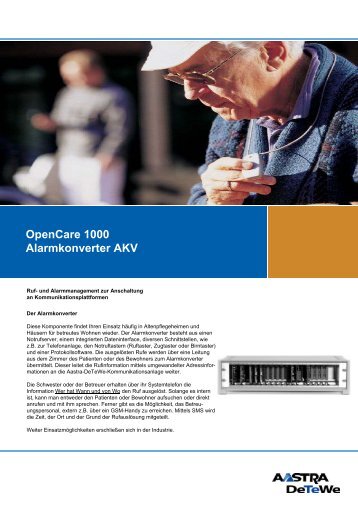 OpenCare 1000 Alarmkonverter AKV - Aastra