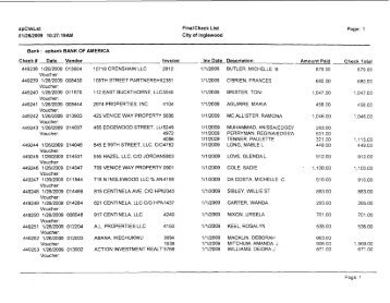 Bank : apbank BANK OF AMERICA - City of Inglewood