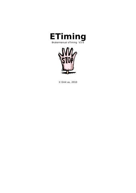 Bruksanvisning eTiming 3.6, norsk - Emit