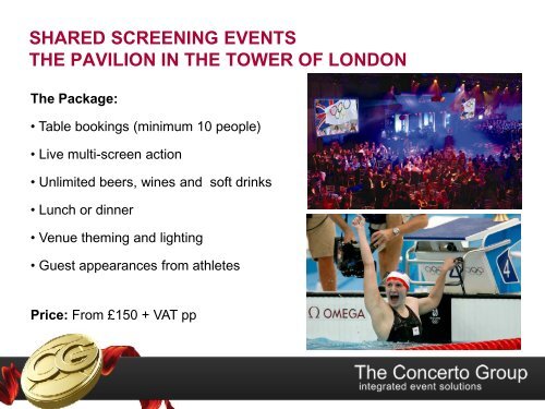 LONDON 2012 CORPORATE HOSPITALITY