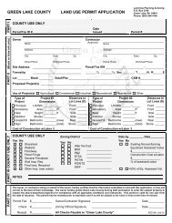 GREEN LAKE COUNTY LAND USE PERMIT APPLICATION