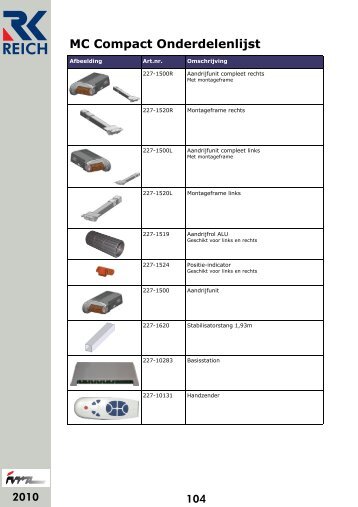 MC Compact Onderdelenlijst - Reich