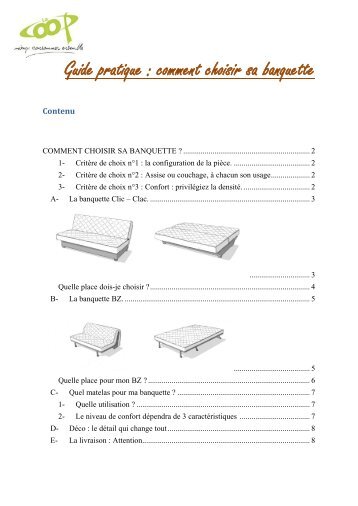 Guide pratique : comment choisir sa banquette