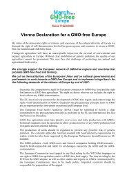 Vienna Declaration for a GMO-free Europe - GMO-free Regions