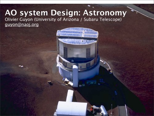 AO system Design Astronomy Center for Adaptive Optics