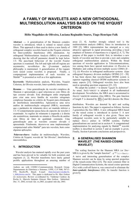 A Family of Wavelets and ...