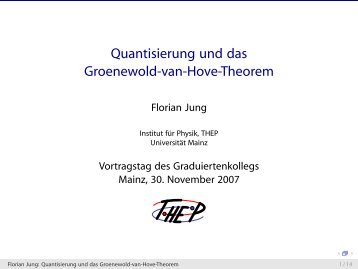 Quantisierung und das Groenewold-van-Hove-Theorem - THEP Mainz