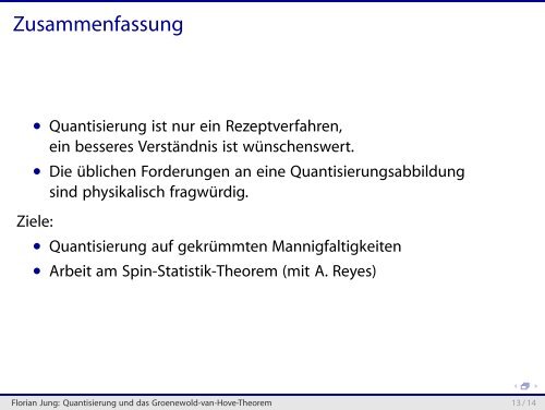 Quantisierung und das Groenewold-van-Hove-Theorem - THEP Mainz