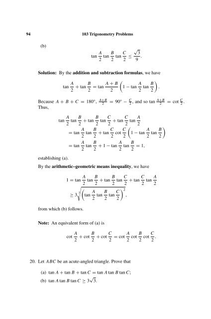 103 Trigonometry Problems