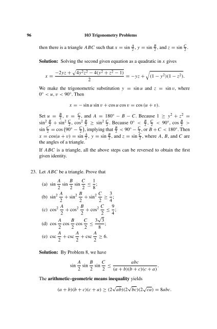 103 Trigonometry Problems