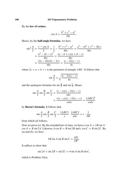 103 Trigonometry Problems