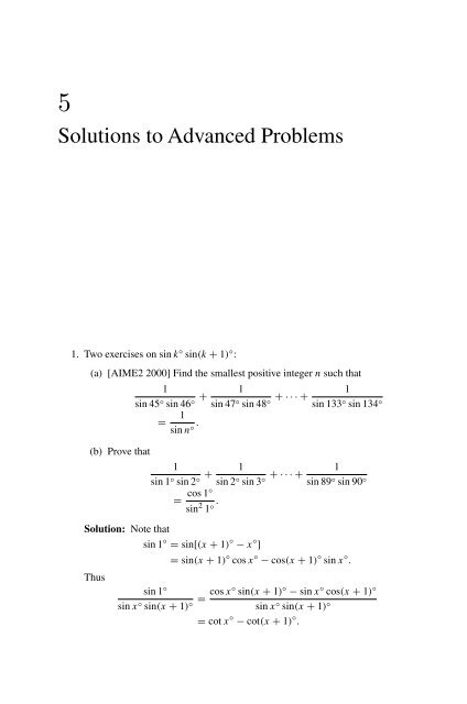 103 Trigonometry Problems