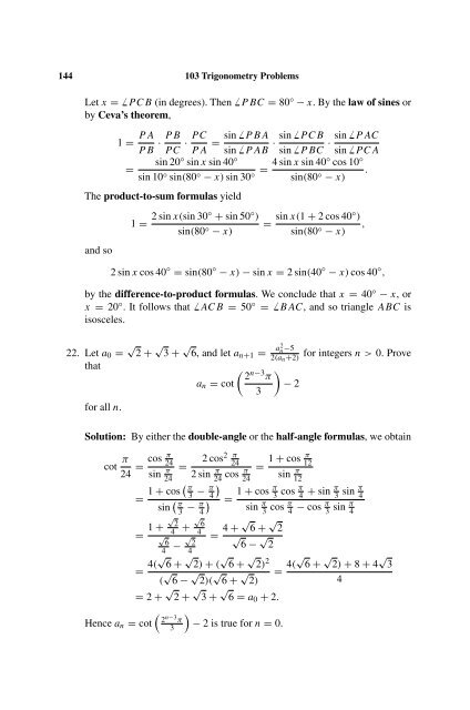 103 Trigonometry Problems