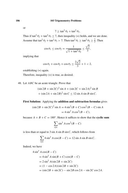 103 Trigonometry Problems