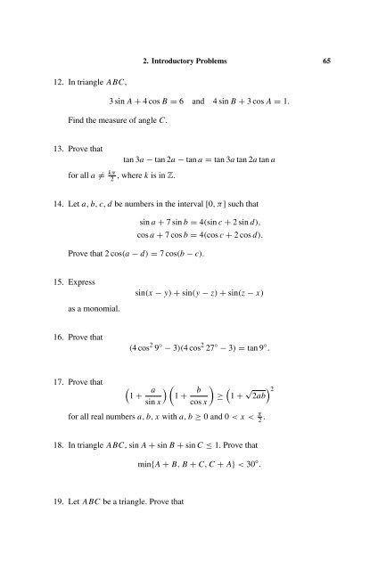 103 Trigonometry Problems