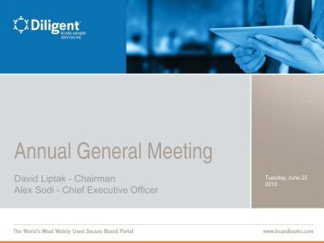 Diligent Board Member Services Annual Meeting Presentation - NZX