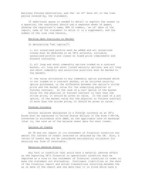 CFTC Form 1-FR-IB Instructions - National Futures Association