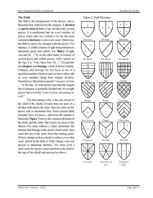 Heraldry For Scribes Part 2 - West Kingdom College of Heralds