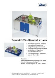 Elmasonic S 150 - Ultraschall im Labor Fisher ... - elma-ultrasonic.com