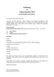 Einladung Absolventenfeier 2013 - Philosophisches Seminar