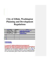 City of Zillah Development Regulations