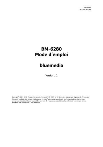 BM-6280 Mode d'emploi bluemedia