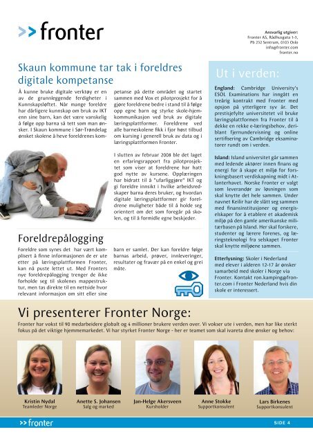 Fronter Magazine, norsk utgave 01 - 2008