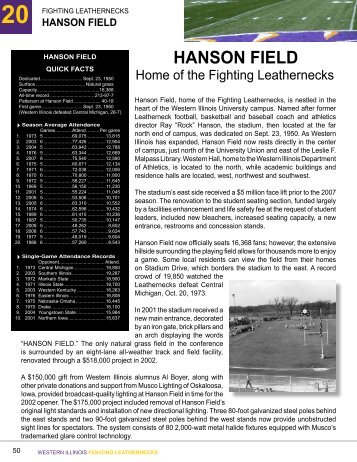 HANSON FIELD - Western Illinois University Athletics