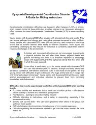 advice for riding instructors - Dyspraxia Foundation