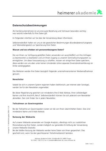 Datenschutzbedingungen PDF - Heimerer Akademie