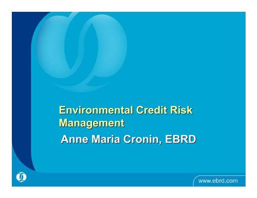 Introduction to environmental credit risk management