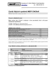 cenÃ­k systÃ©mÅ¯ cnc8x6 a cnc8x9 a pÅÃ­sluÅ¡enstvÃ­ - MEFI, sro