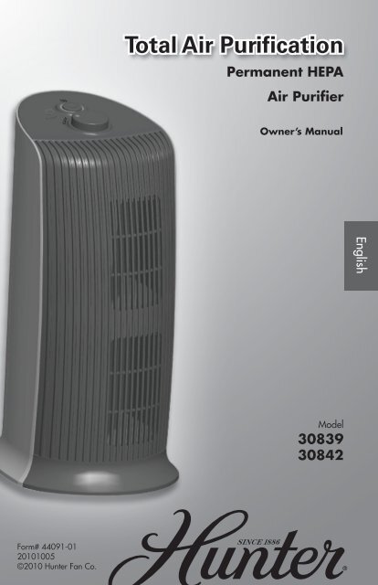 Permanent HEPA Air Purifier - Hunter Fan