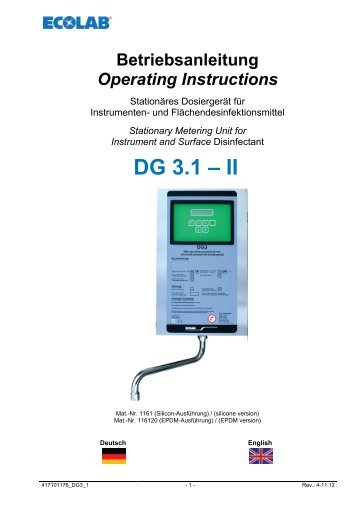 DG3 (Rev.1-II) - Ecolab Healthcare