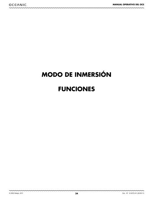 MANUAL DE FUNCIONAMIENTO - Oceanic